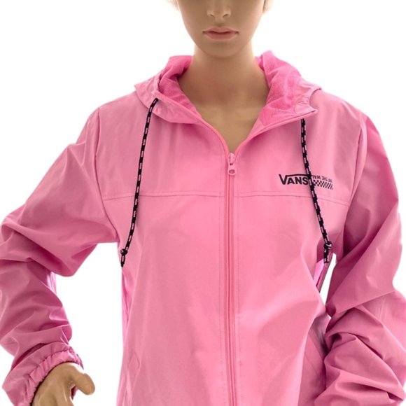 VANS Kastle Turvey Windbreaker Fuchsia Pink Women Zip Hooded Jacket VN0A4CWTUNU - Picture 10 of 13